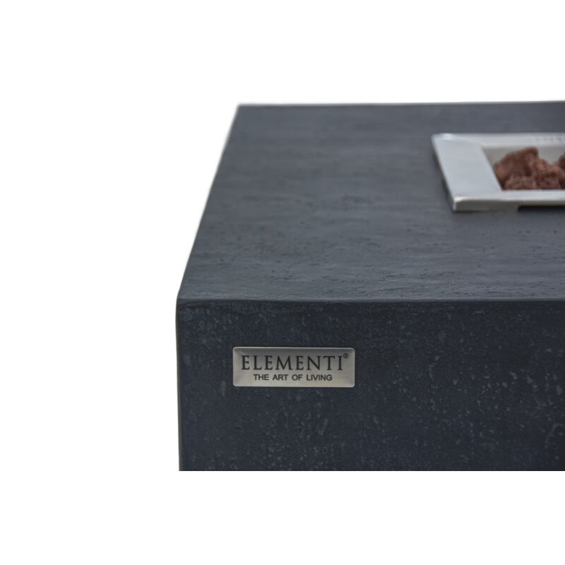 Loungetisch mit Gas Feuerstelle Elementi Hampton, dunkelgrau