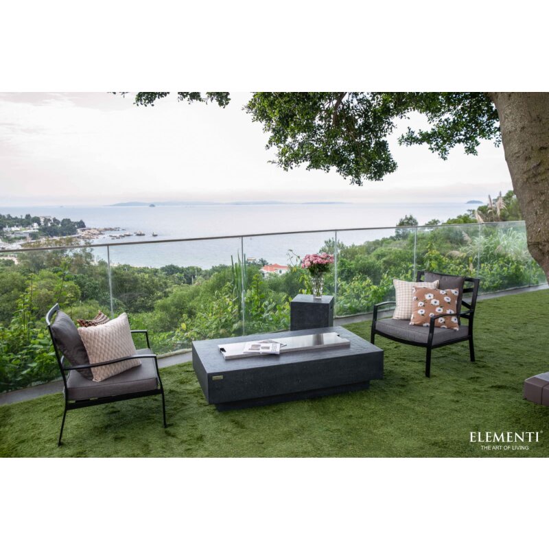 Loungetisch mit Gas Feuerstelle Elementi Hampton, dunkelgrau