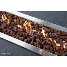 Loungetisch mit Gas Feuerstelle Elementi Hampton, dunkelgrau