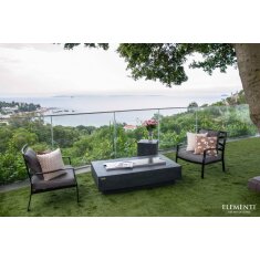 Loungetisch mit Gas Feuerstelle Elementi Hampton, dunkelgrau