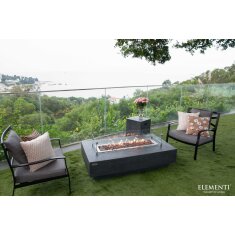 Loungetisch mit Gas Feuerstelle Elementi Hampton, dunkelgrau