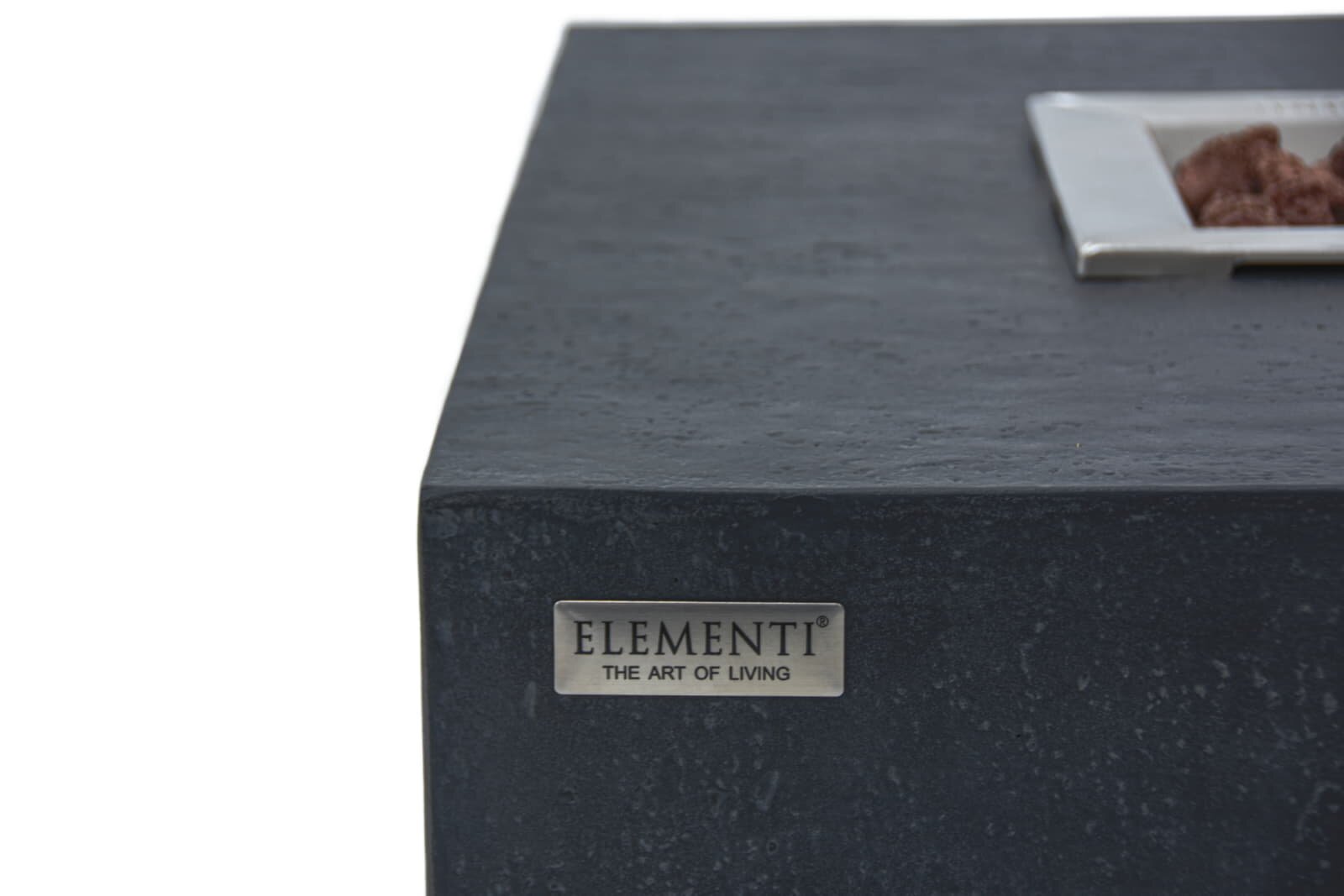 Loungetisch mit Gas Feuerstelle Elementi Hampton, dunkelgrau