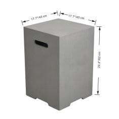 Elementi quadratische Gasflaschenabdeckung, hellgrau