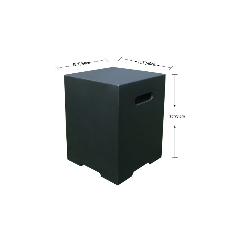 Elementi quadratische Gasflaschenabdeckung, dunkelgrau