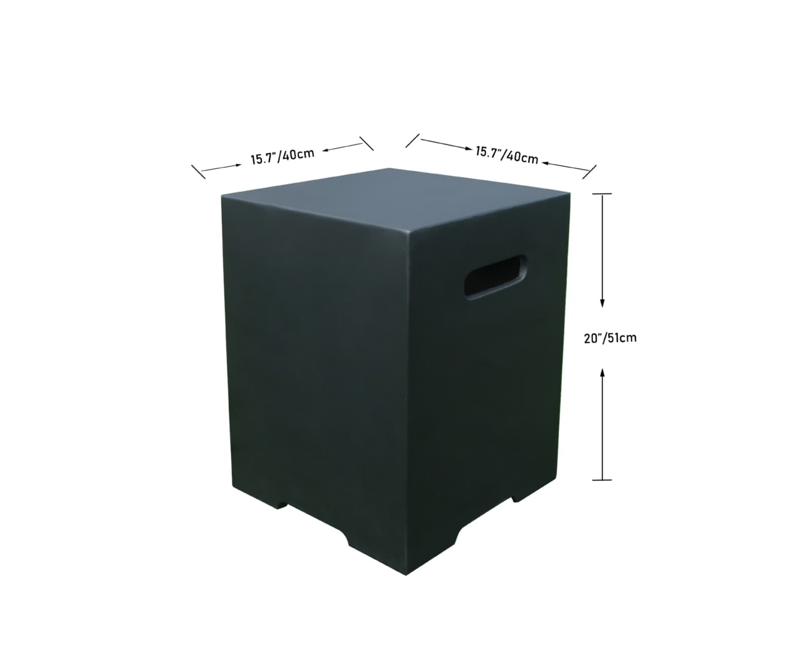 Elementi quadratische Gasflaschenabdeckung, dunkelgrau