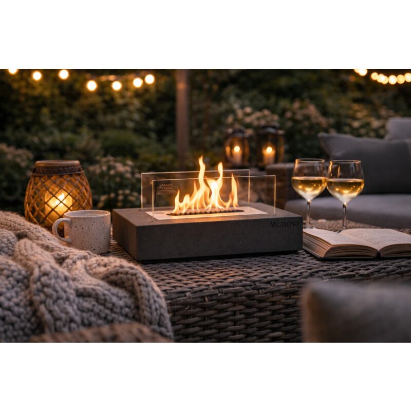 Bio-Ethanol Tischfeuerstelle Modeno Kira, dunkelgrau
