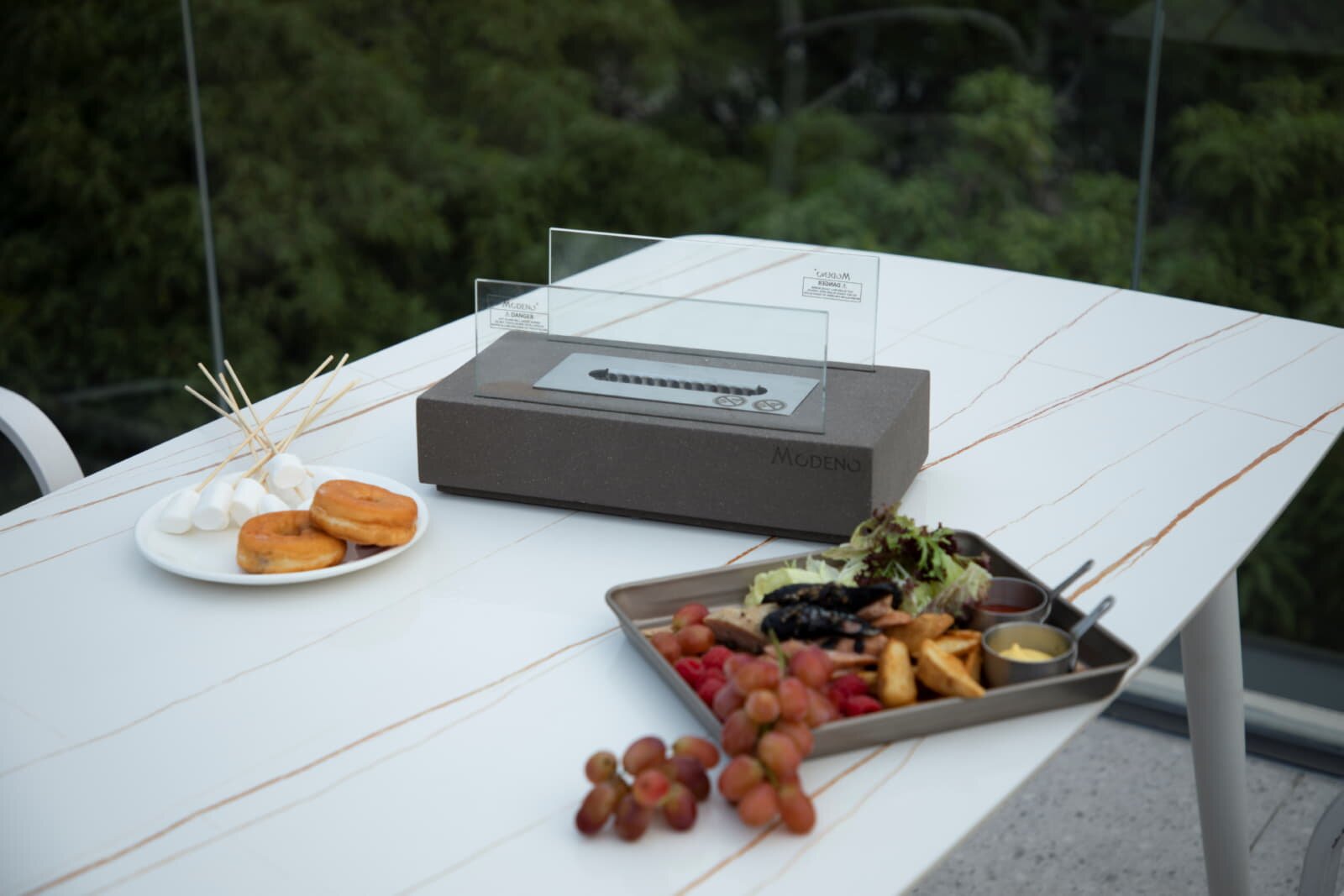 Bio-Ethanol Tischfeuerstelle Modeno Kira, dunkelgrau