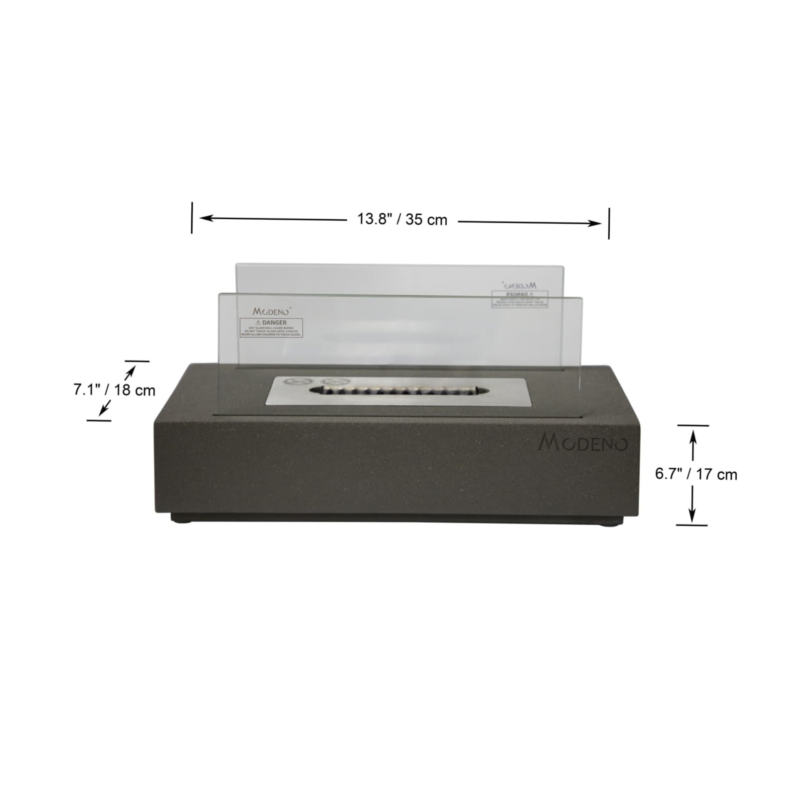 Bio-Ethanol Tischfeuerstelle Modeno Kira, dunkelgrau