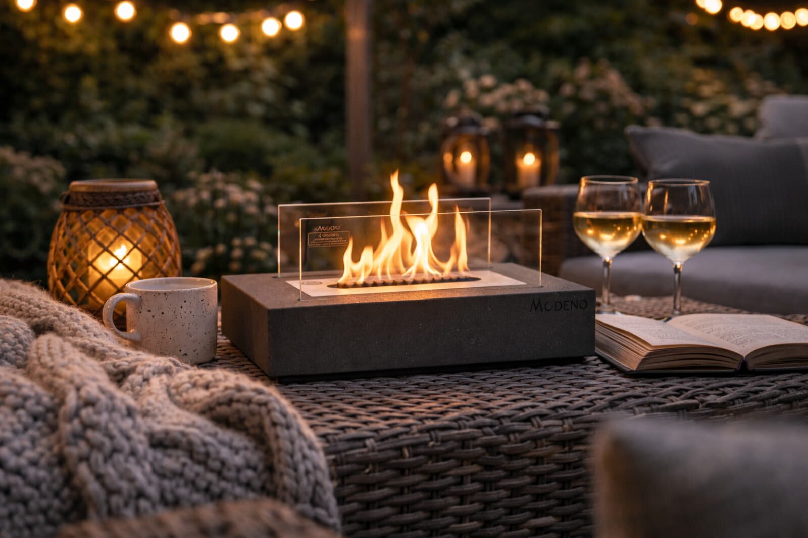 Bio-Ethanol Tischfeuerstelle Modeno Kira, dunkelgrau