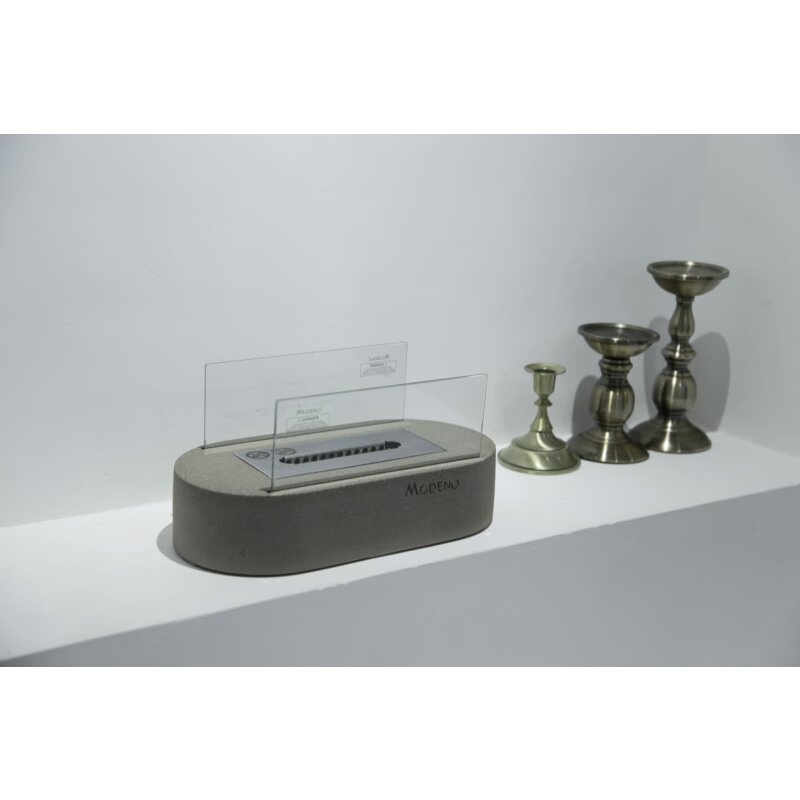 Bio-Ethanol Tischfeuerstelle Modeno Luspa, hellgrau