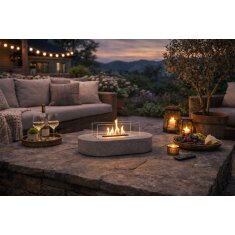 Bio-Ethanol Tischfeuerstelle Modeno Luspa, hellgrau