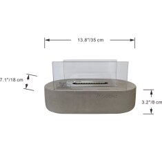 Bio-Ethanol Tischfeuerstelle Modeno Luspa, hellgrau