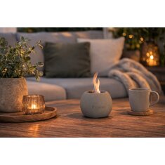 Bio-Ethanol Tischfeuerstelle Modeno Paffu, hellgrau