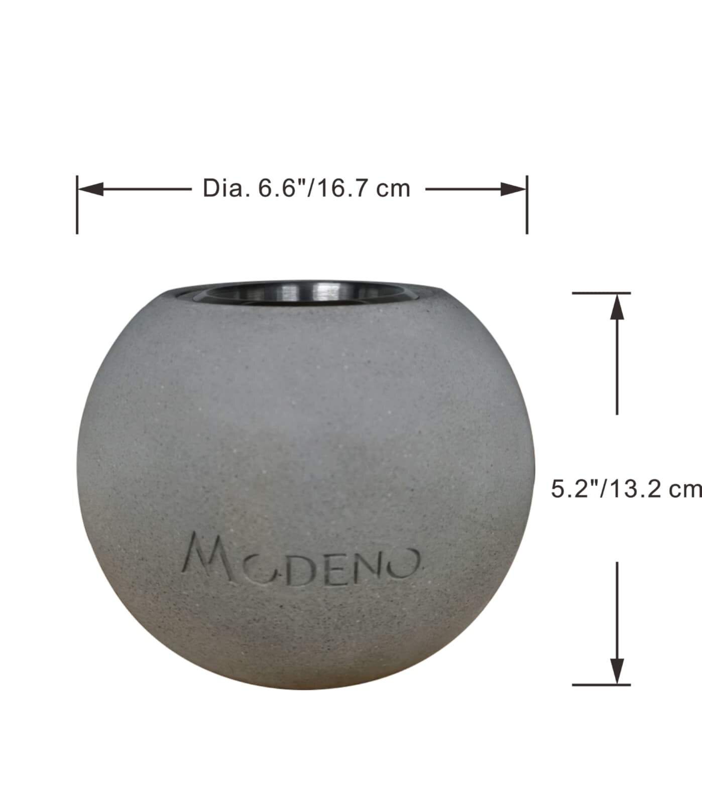 Bio-Ethanol Tischfeuerstelle Modeno Paffu, hellgrau