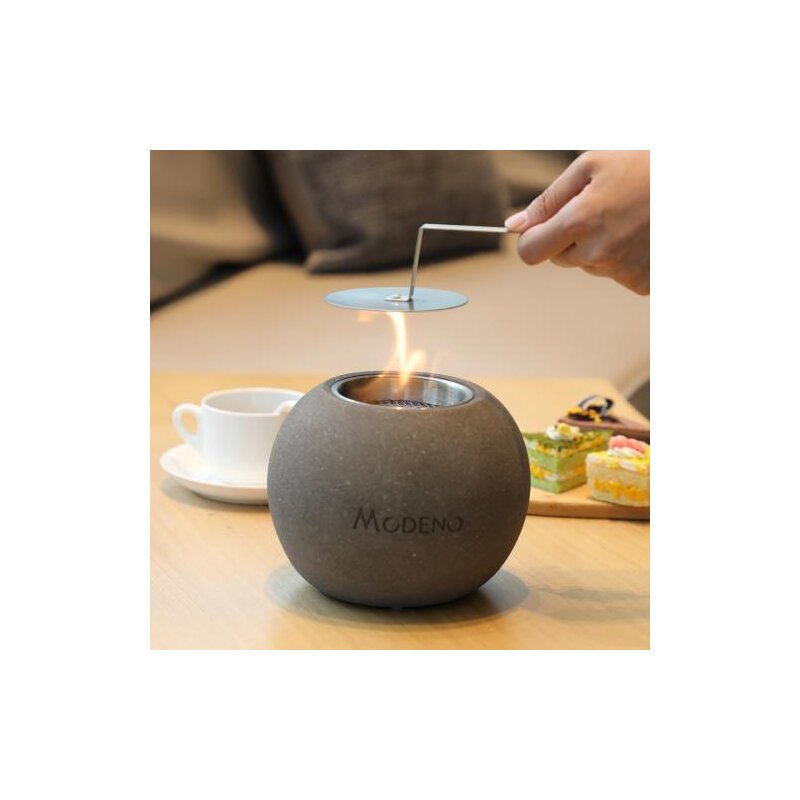 Bio-Ethanol Tischfeuerstelle Modeno Paffu, dunkelgrau