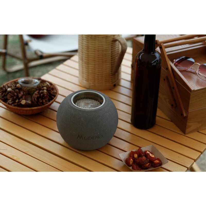 Bio-Ethanol Tischfeuerstelle Modeno Paffu, dunkelgrau