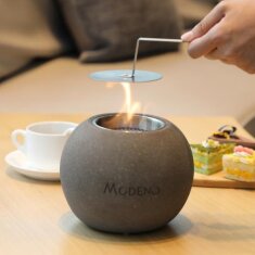 Bio-Ethanol Tischfeuerstelle Modeno Paffu, dunkelgrau