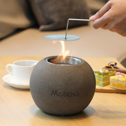 Bio-Ethanol Tischfeuerstelle Modeno Paffu, dunkelgrau