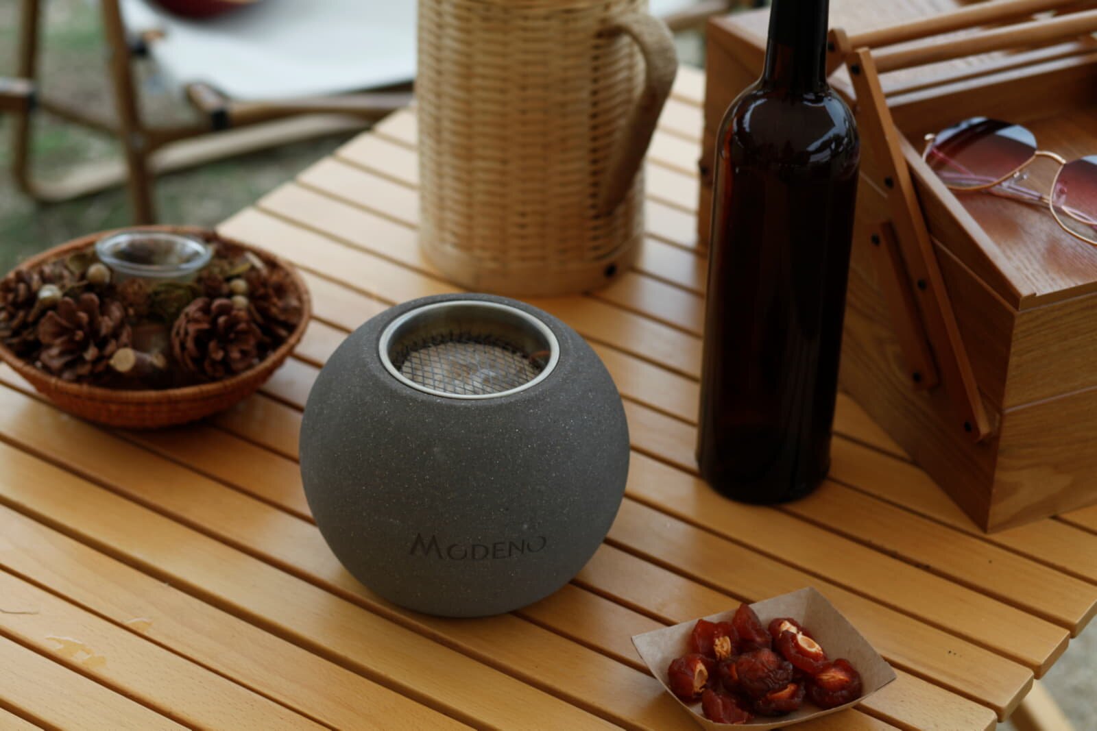 Bio-Ethanol Tischfeuerstelle Modeno Paffu, dunkelgrau