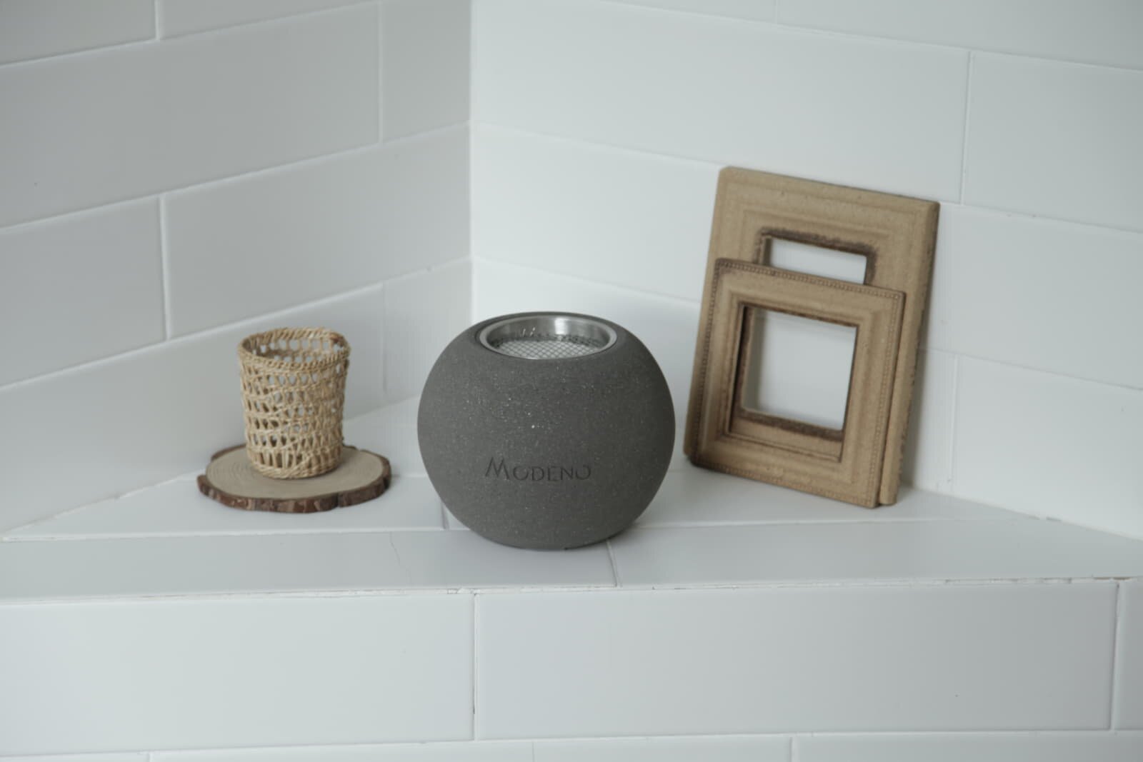 Bio-Ethanol Tischfeuerstelle Modeno Paffu, dunkelgrau