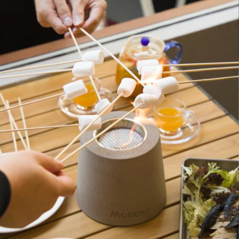 Bio-Ethanol Tischfeuerstelle Modeno Entta, hellgrau