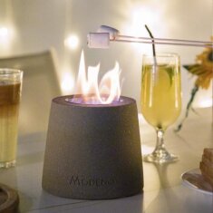 Bio-Ethanol Tischfeuerstelle Modeno Entta, hellgrau