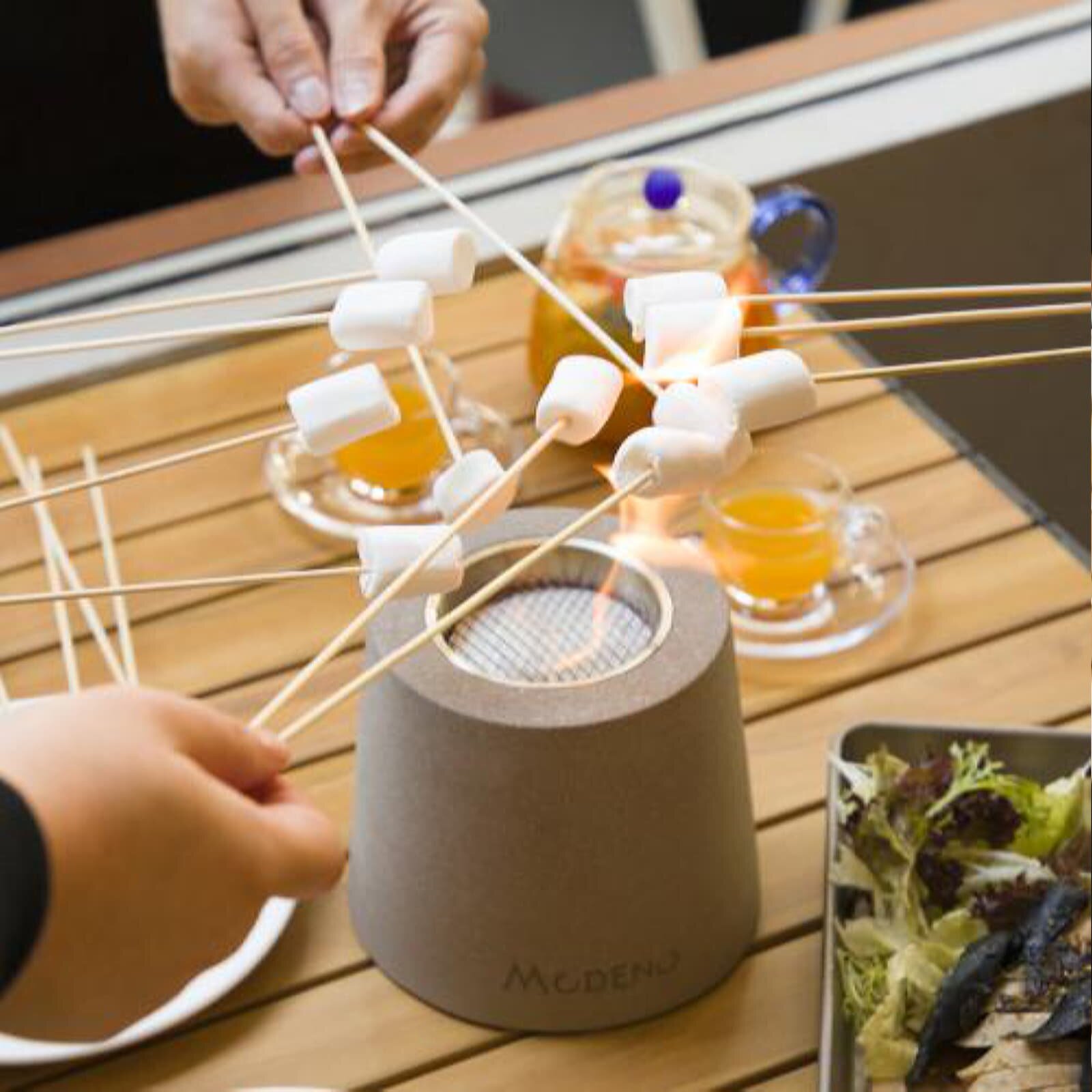 Bio-Ethanol Tischfeuerstelle Modeno Entta, hellgrau