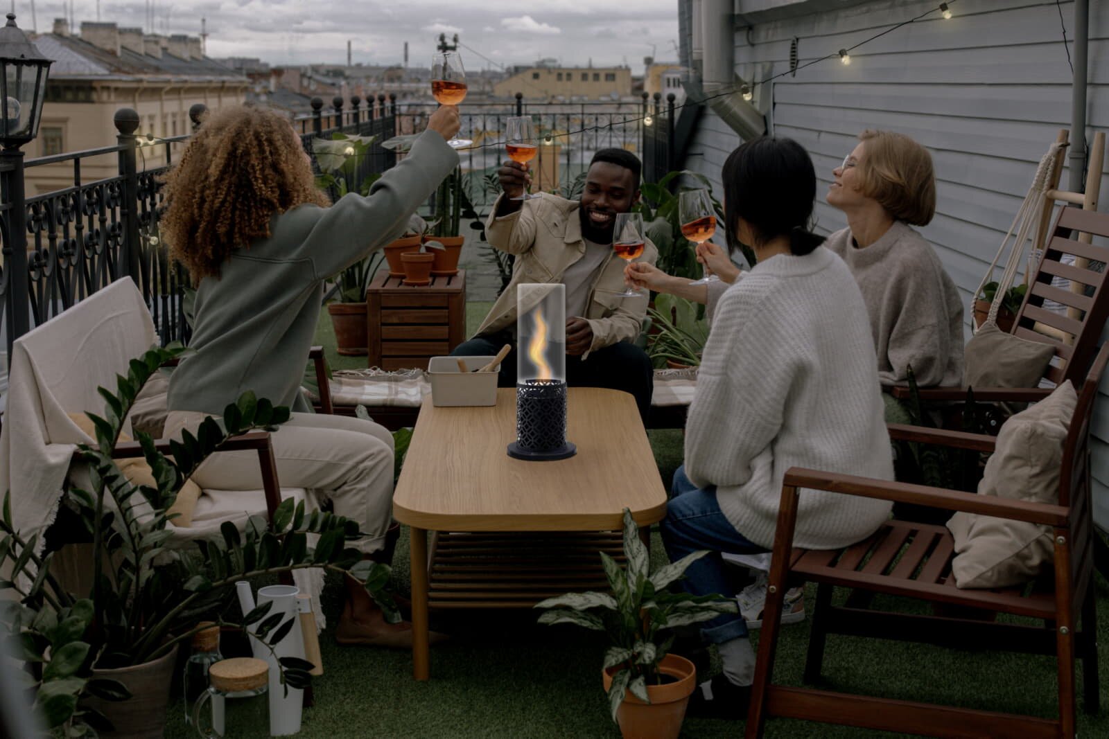 Bio-Ethanol Tischfeuerstelle Modeno Vornado, schwarz