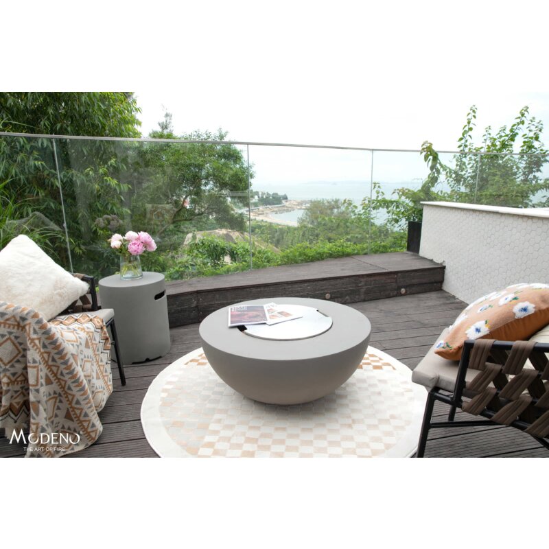 Gas- Feuerstelle Modeno Roca aus Faserbeton, grau