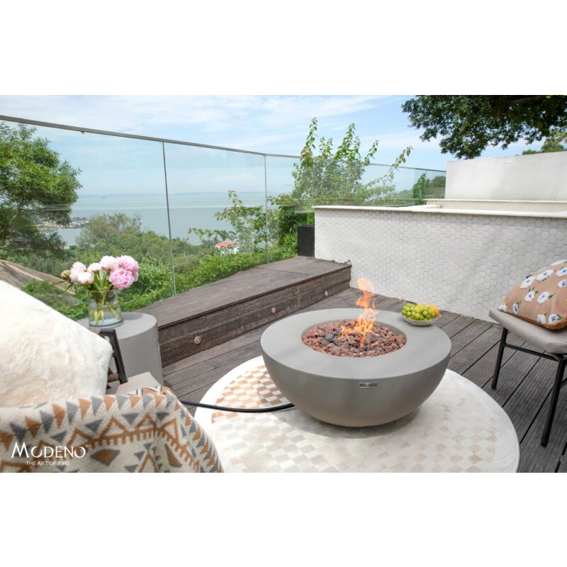 Gas- Feuerstelle Modeno Roca aus Faserbeton, grau