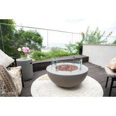 Gas- Feuerstelle Modeno Roca aus Faserbeton, grau