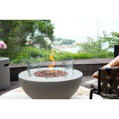 Gas- Feuerstelle Modeno Roca aus Faserbeton, grau