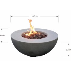 Gas- Feuerstelle Modeno Roca aus Faserbeton, grau