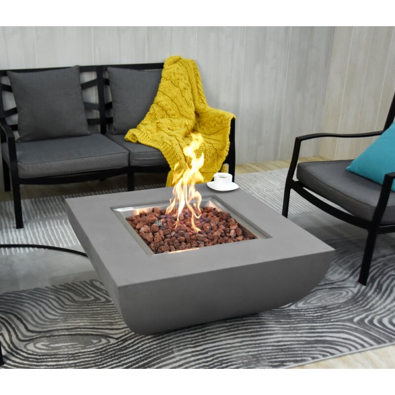 Gas- Feuerstelle Modeno Westport aus Faserbeton, grau