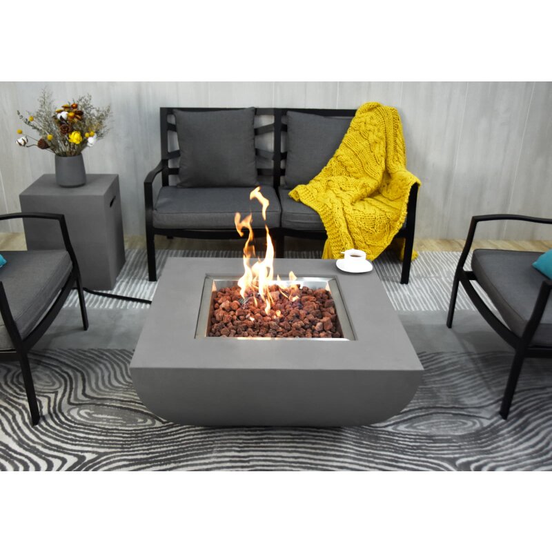 Gas- Feuerstelle Modeno Westport aus Faserbeton, grau