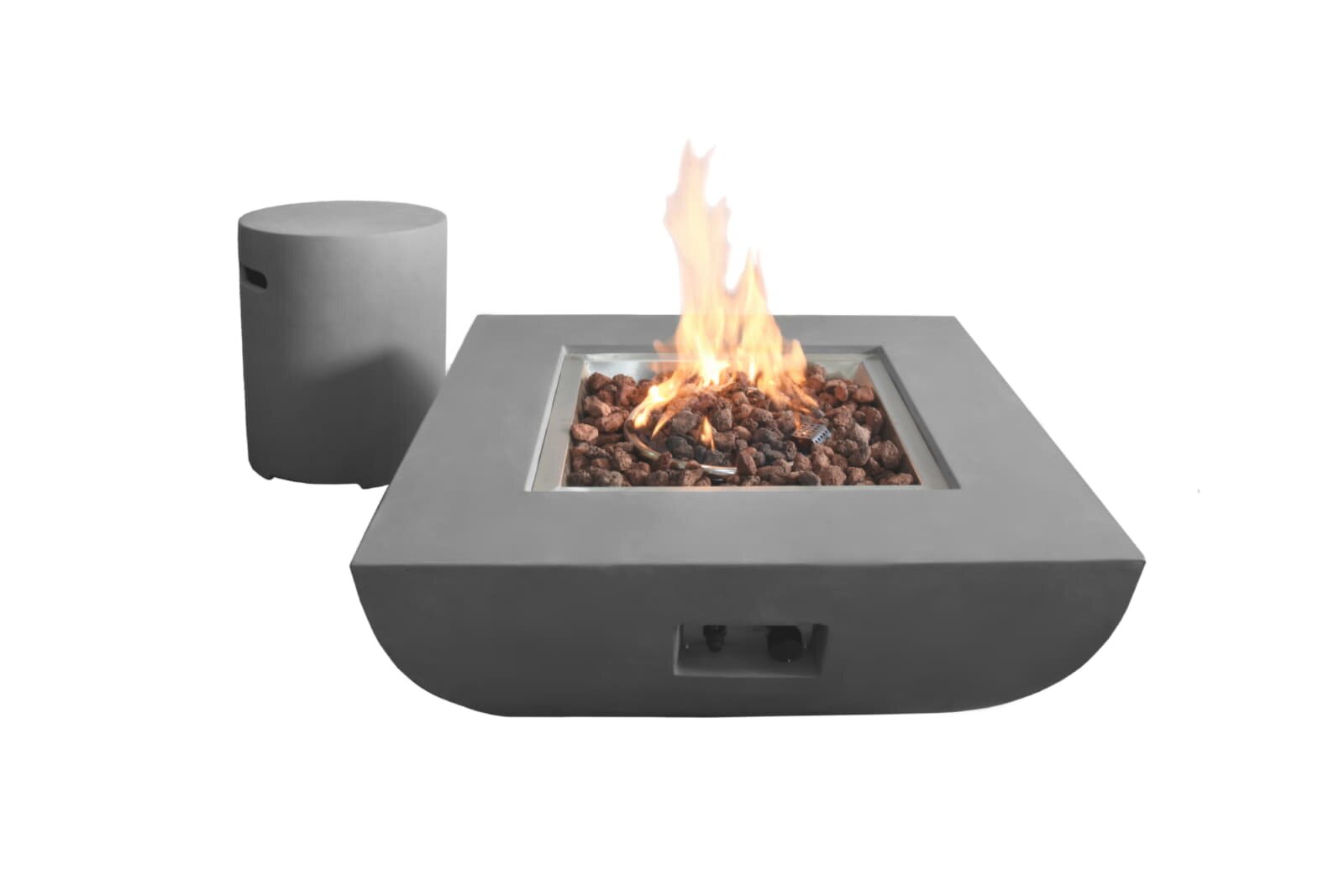 Gas- Feuerstelle Modeno Westport aus Faserbeton, grau