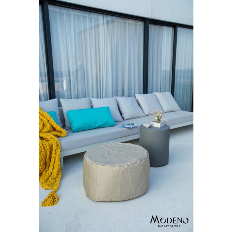 Gas- Feuerstelle Modeno Nantucket aus Faserbeton, hellgrau