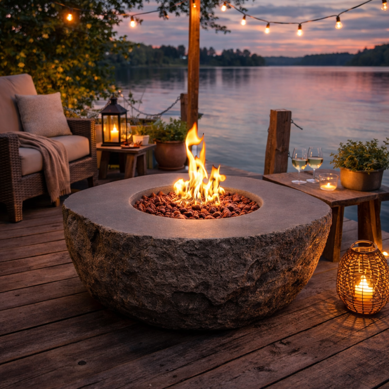 Loungetisch mit Gas Feuerstelle Elementi Boulder