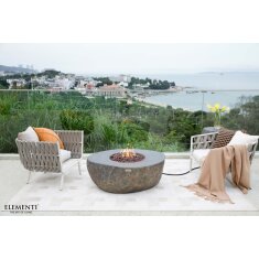 Loungetisch mit Gas Feuerstelle Elementi Boulder in Natursteinoptik
