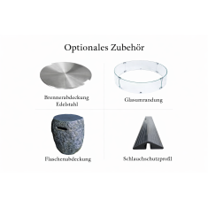 Loungetisch mit Gas Feuerstelle Elementi Boulder in Natursteinoptik