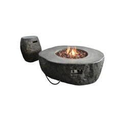 Loungetisch mit Gas Feuerstelle Elementi Boulder in Natursteinoptik