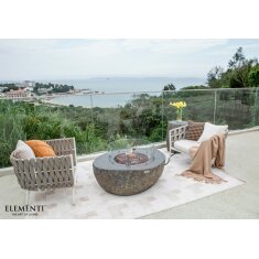 Loungetisch mit Gas Feuerstelle Elementi Boulder in Natursteinoptik