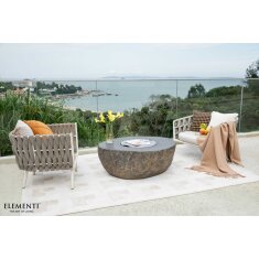 Loungetisch mit Gas Feuerstelle Elementi Boulder in Natursteinoptik