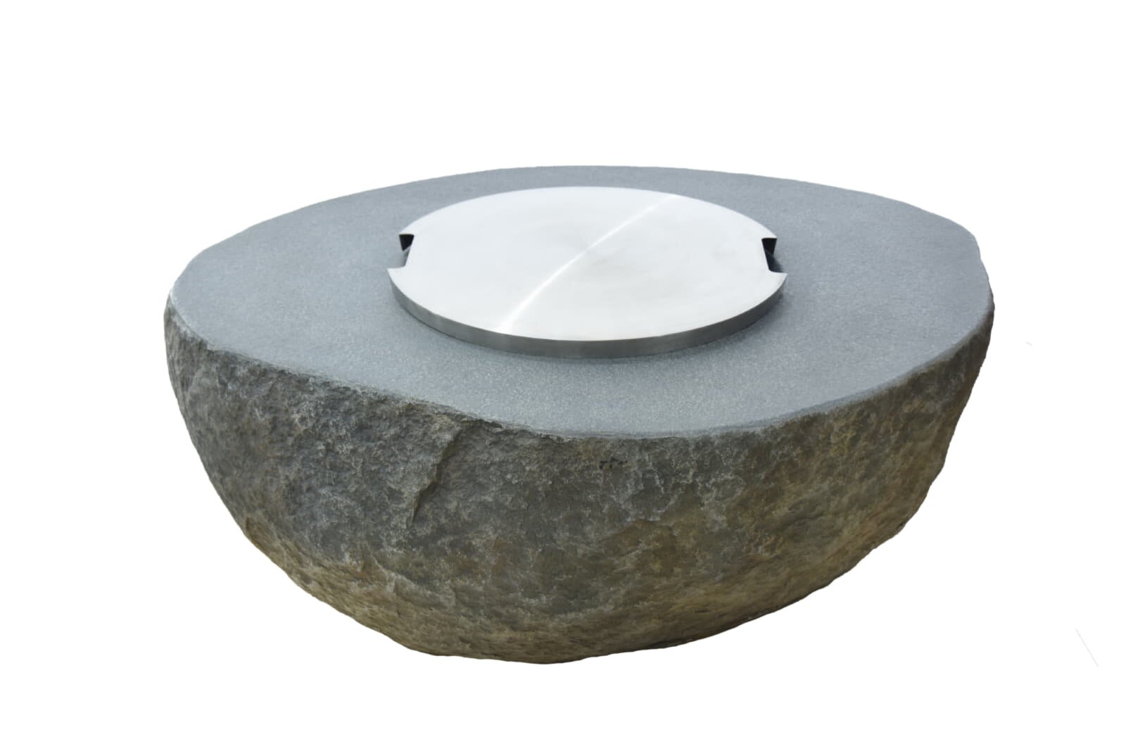 Loungetisch mit Gas Feuerstelle Elementi Boulder in Natursteinoptik