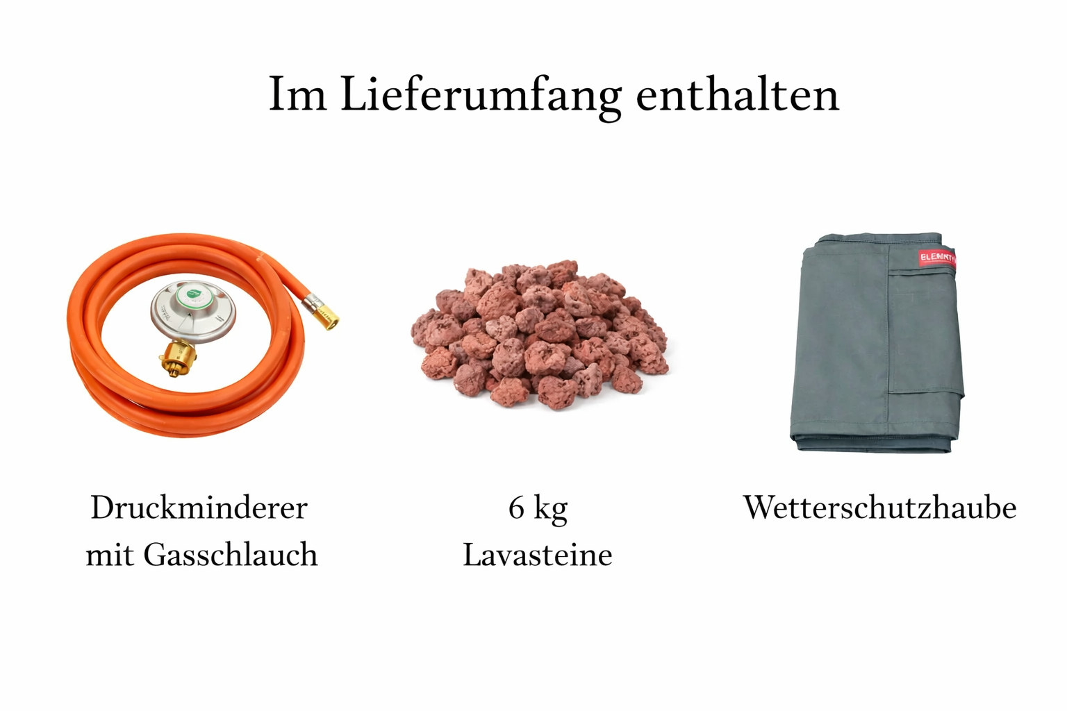 Loungetisch mit Gas Feuerstelle Elementi Manchester in Rotholz- Optik