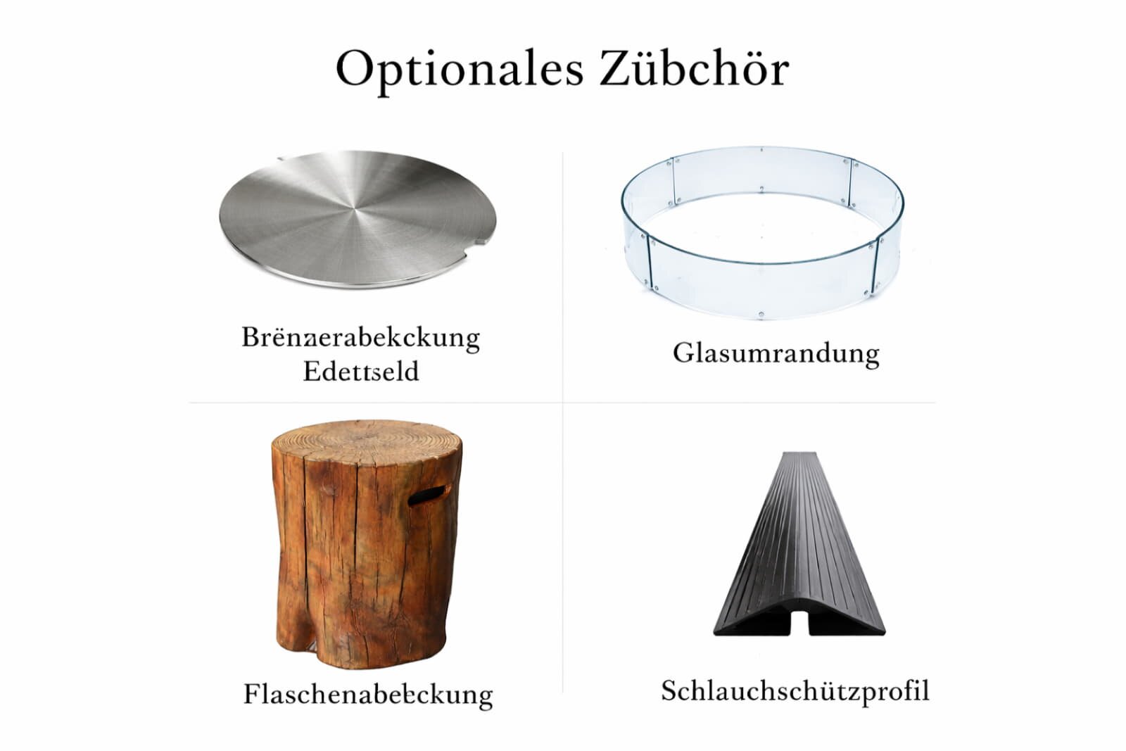 Loungetisch mit Gas Feuerstelle Elementi Manchester in Rotholz- Optik