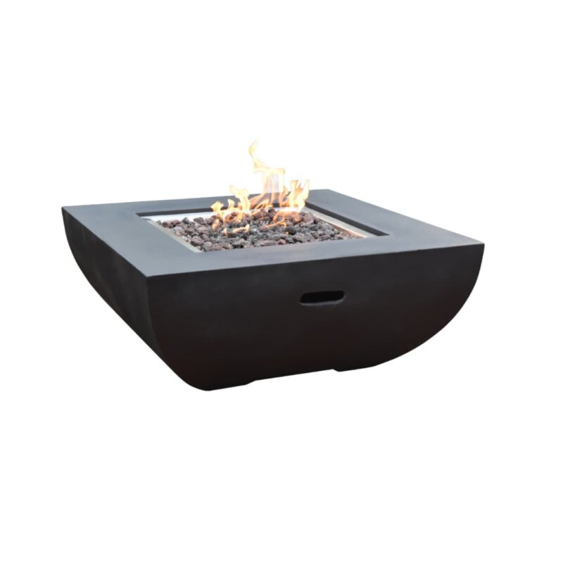 Gas- Feuerstelle Modeno Aurora aus Faserbeton, Schwarz