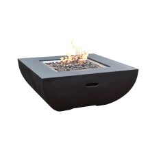 Gas- Feuerstelle Modeno Aurora aus Faserbeton, Schwarz