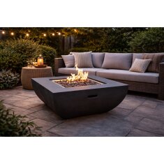 Gas- Feuerstelle Modeno Aurora aus Faserbeton, Schwarz