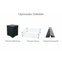 Gas- Feuerstelle Modeno Aurora aus Faserbeton, Schwarz